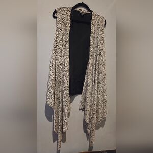 NWT DKNY Womens Silk Black and White Asymetric Scraf Vest Size M/L